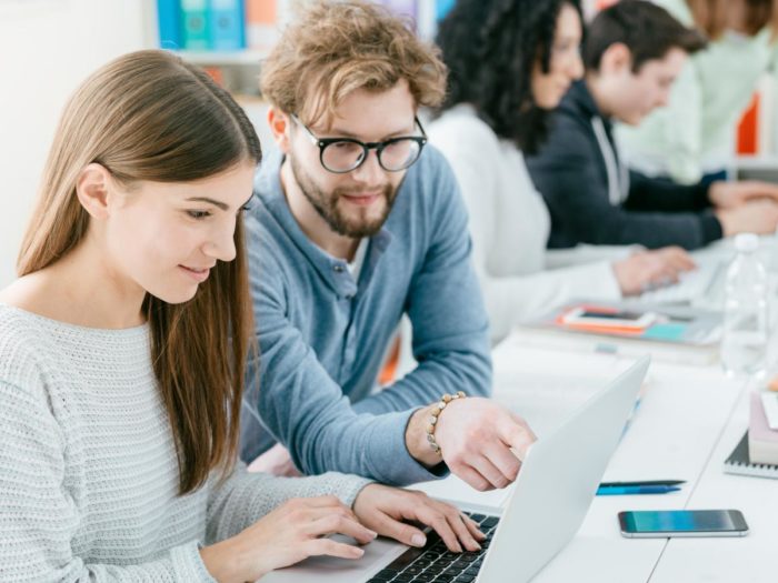 university students studying together